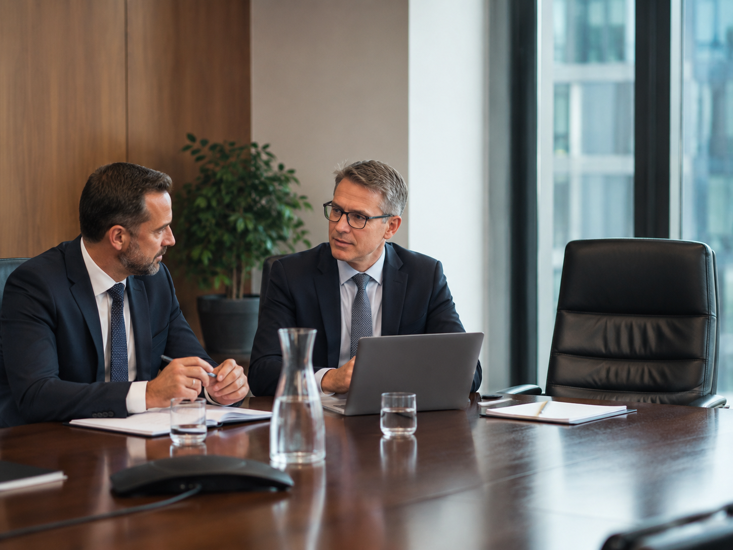 Bestuursleden in gesprek met open Bijbels